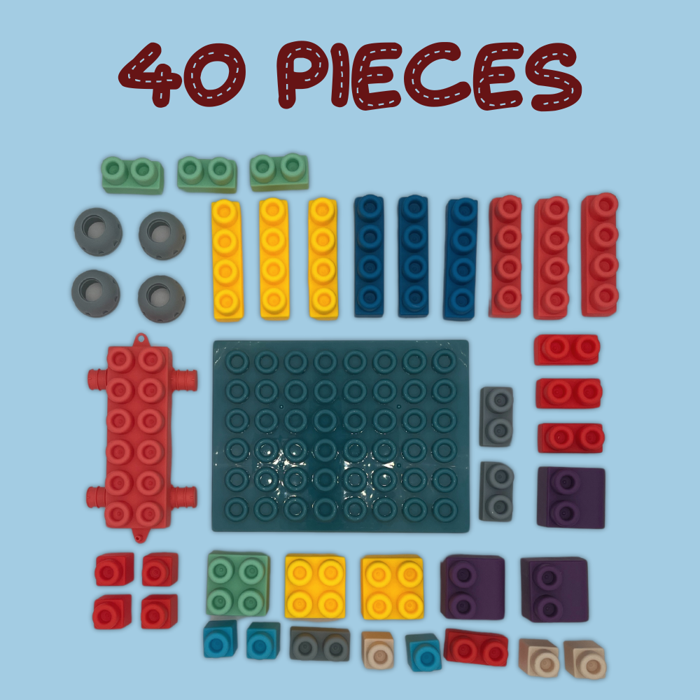 40 Pieces with Baseboard - Ideal for Kids and Toddlers